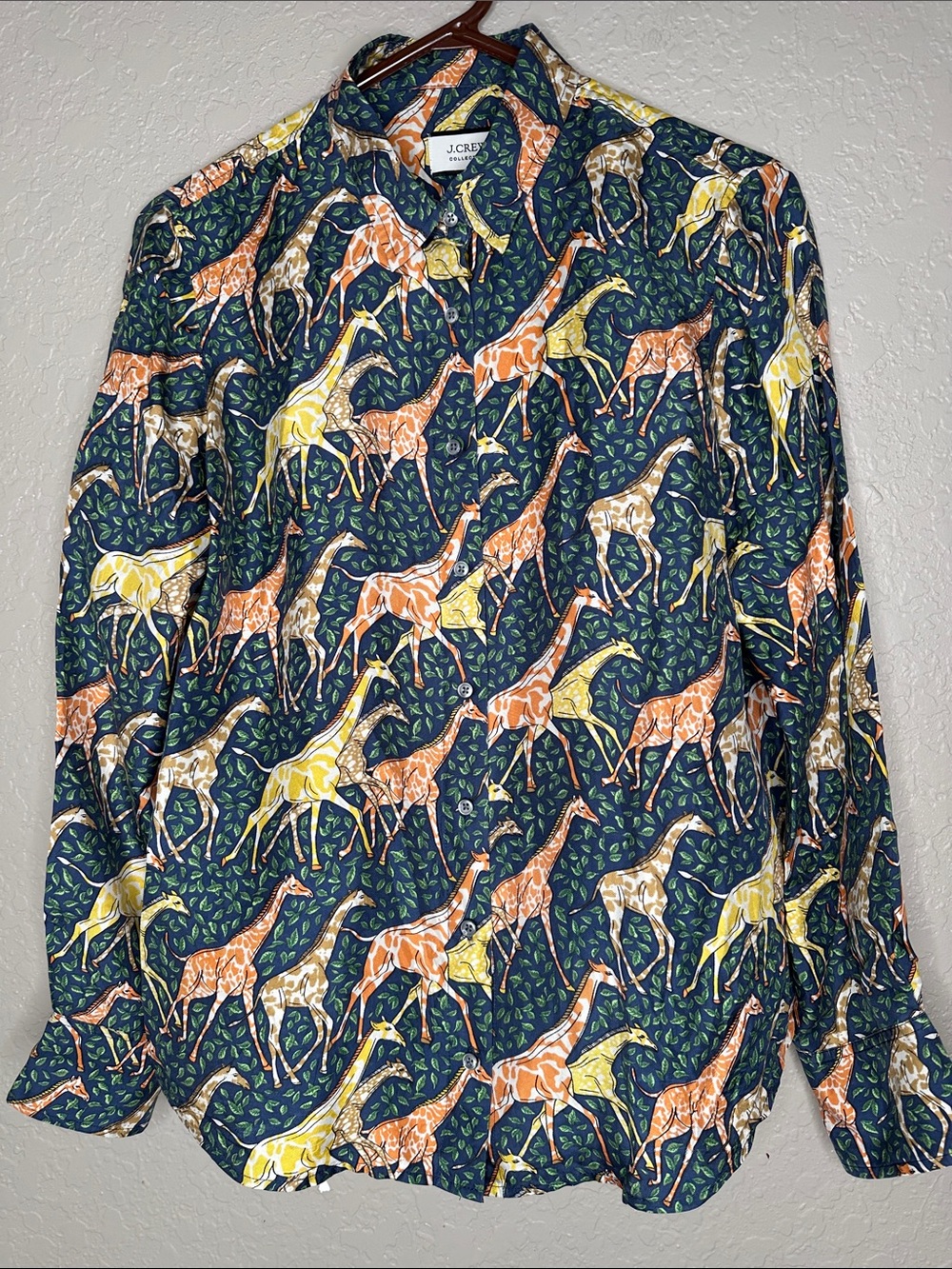J Crew Collection silk twill shirt in giraffes - Picture 3 of 8